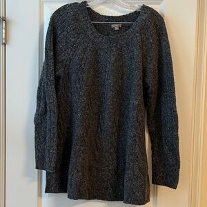 J. Jill Charcoal Cable Knit Sweater